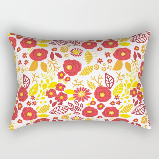 Doodle floral pattern Rectangular Pillow