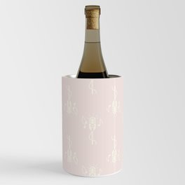 Retro Microphone Pattern on Pastel Pale Pink Wine Chiller