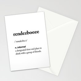 Rendezbooze black and white contemporary minimalism typography design home wall decor bedroom Stationery Card