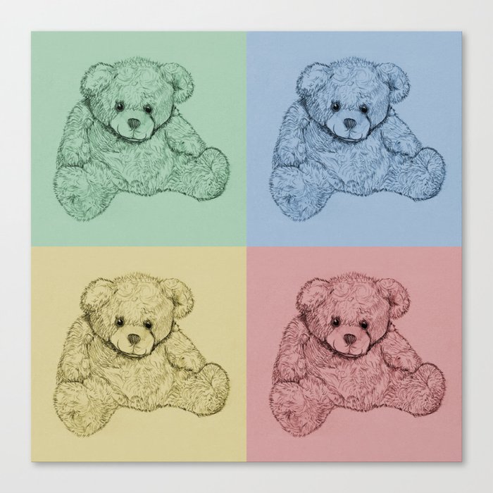 Worhol Style Teddy Bears Canvas Print