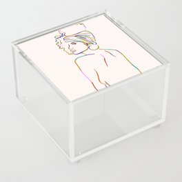 Rainbow Woman Portrait Minimalist Acrylic Box