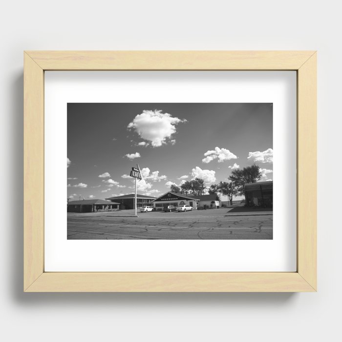 Route 66 - MidPoint Cafe 2010 BW Recessed Framed Print