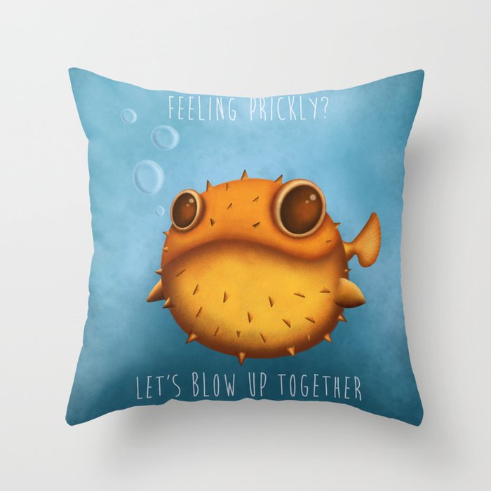 Let's blow up together Throw Pillow