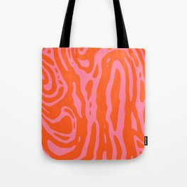 Pink and Red Marble Twirl Tote Bag