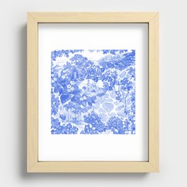 Bougainvillea Italy Blue White Recessed Framed Print