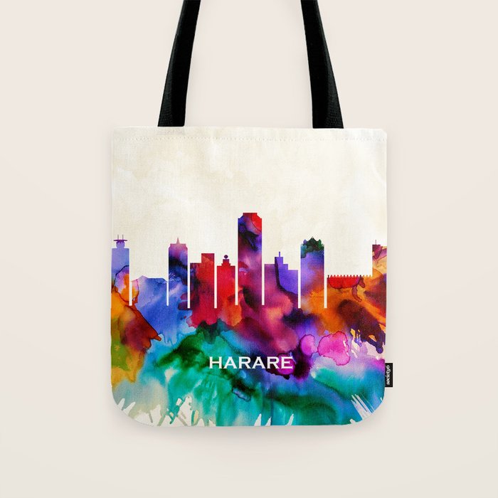 Harare Skyline Tote Bag by NextWay Art Society6