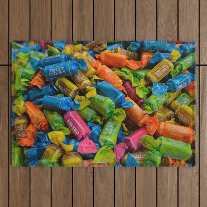 colorful tootsie rolls Outdoor Rug