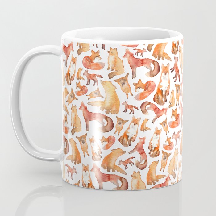 Fox Pattern Coffee Mug by elenaoneill Society6