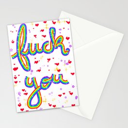 Fck you rainbow Stationery Card