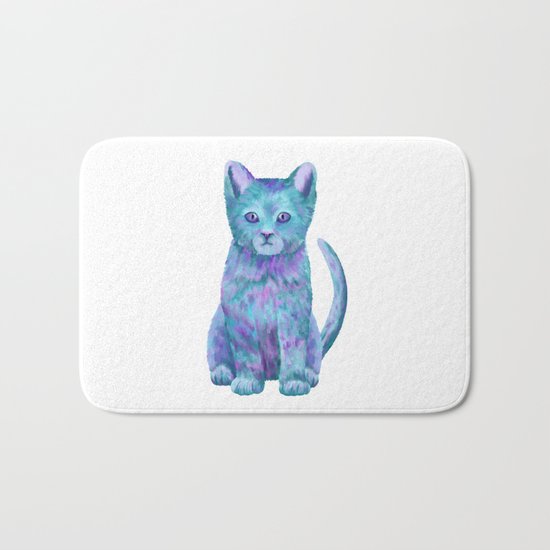 Blue Kitty Bath Mat