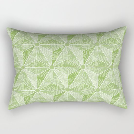 Geodesic Palm_Green Rectangular Pillow