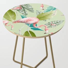 Pastel Flamingo Oasis #1 #tropical #wall #art #society6 Side Table