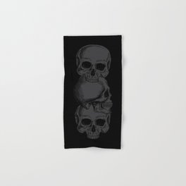 3 Black Skulls Stacked On Top of Each Other Hand & Bath Towel