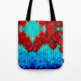 Hearts On Fire Patterns - Romantic Art By Sharon Cummings Tote Bag
