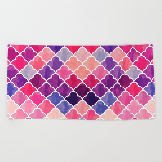 Watercolor Lovely Pattern VVXII Beach Towel