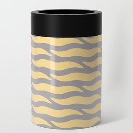 Tiger Wild Animal Print Pattern 358 Yellow and Gray Can Cooler