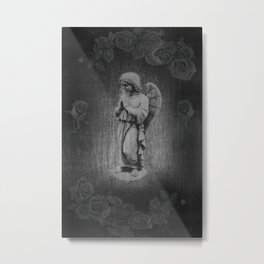 Angel and Roses Metal Print | Grungyangel, Digital, Gray, Emoangel, Angelandgrunge, Angelpraying, Grey, Black And White, Grunge, Photo 