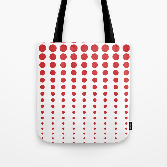 Red and White Reduced Polka Dots Pattern Pairs Coloro 2022 Popular Color Red Glow 013-43-37 Tote Bag