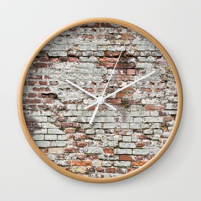 Endless seamless pattern of old brick wall  Wall Clock
