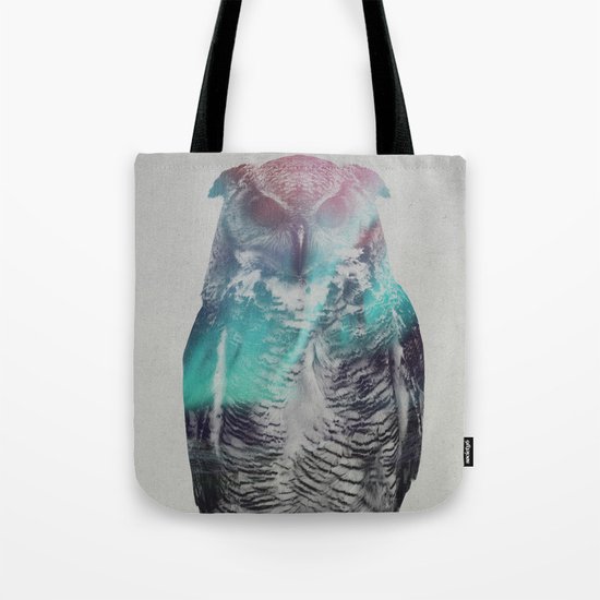 Owl In The Aurora Borealis Tote Bag