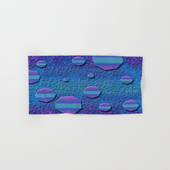 Celestial Octagon Orbs of Planet Neptune Hand & Bath Towel