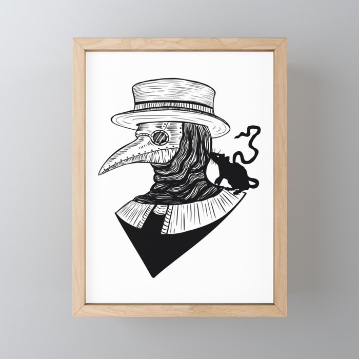 Plague Doctor Framed Mini Art Print