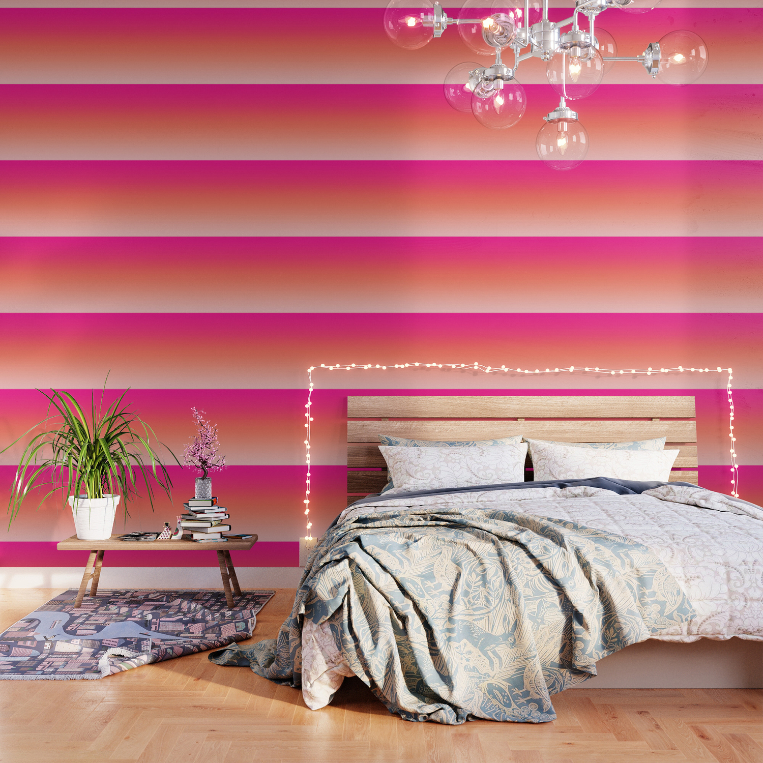 Gradient Ombre Living Coral Millennial Plastic Pink Pattern Peachy