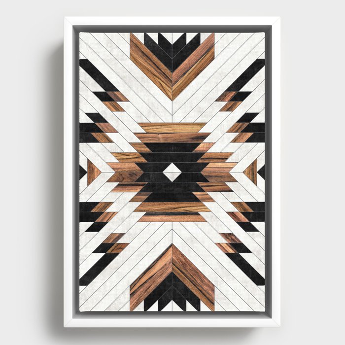Urban Tribal Pattern No.5 - Aztec - Concrete and Wood Framed Canvas