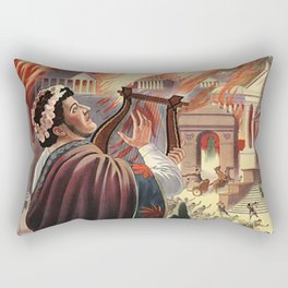 Quo Vadis Nero Sings While Rome Burns Old Movie  Rectangular Pillow