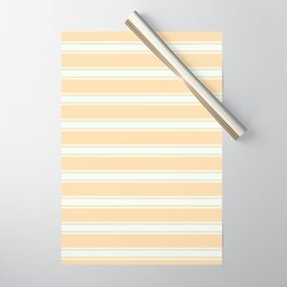[ Thumbnail: Tan and Mint Cream Colored Lined Pattern Wrapping Paper ]