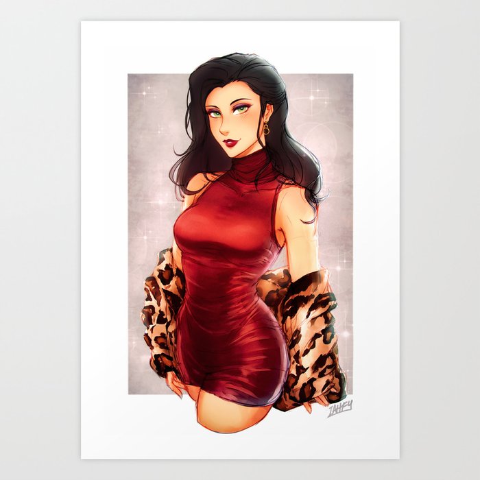 Red Dress Asami Art Print By Iahfy Society6