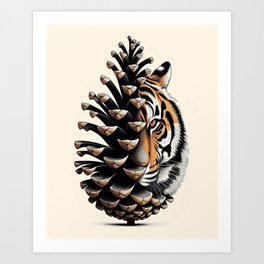 pine cone tiger Art Print