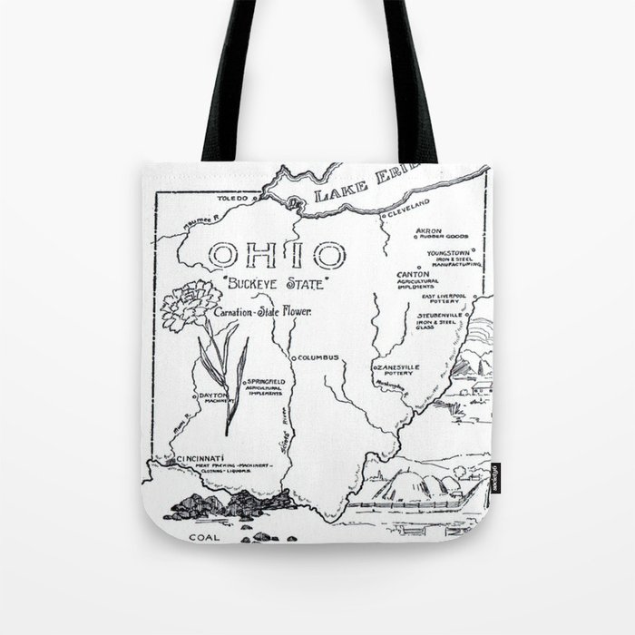 Vintage Map of Ohio (1912) Tote Bag