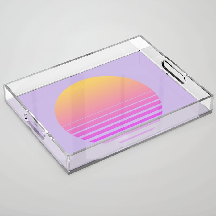 synthwave sunset Acrylic Tray