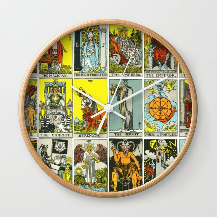 Tarot Card Collage Wall Clock