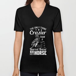 Barrel Racing Horse Racer Saddle Rodeo V Neck T Shirt