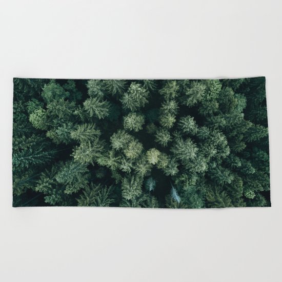 Forest from above - Landscape Photography Beach Towel