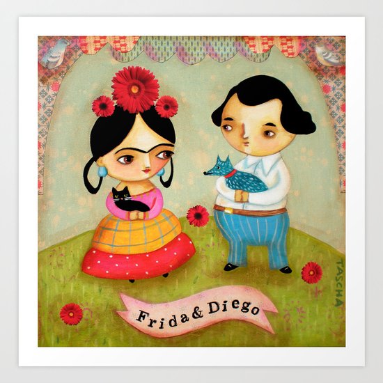 Frida & Diego painting Art Print