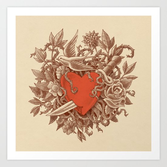 Heart of Thorns Art Print