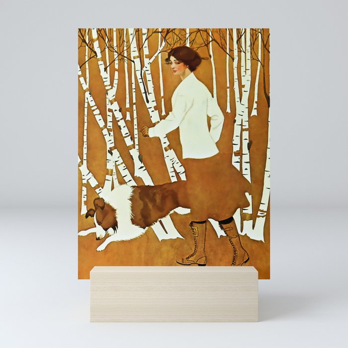 Coles Phillips ‘Fadeaway Girl’ A Walk in the Woods Mini Art Print