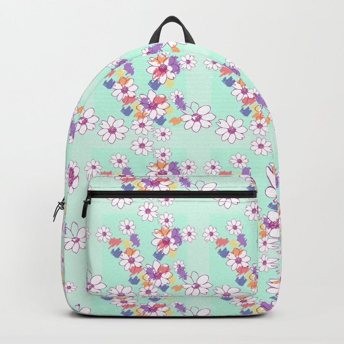Colourful Floral Repeat Pattern Backpack
