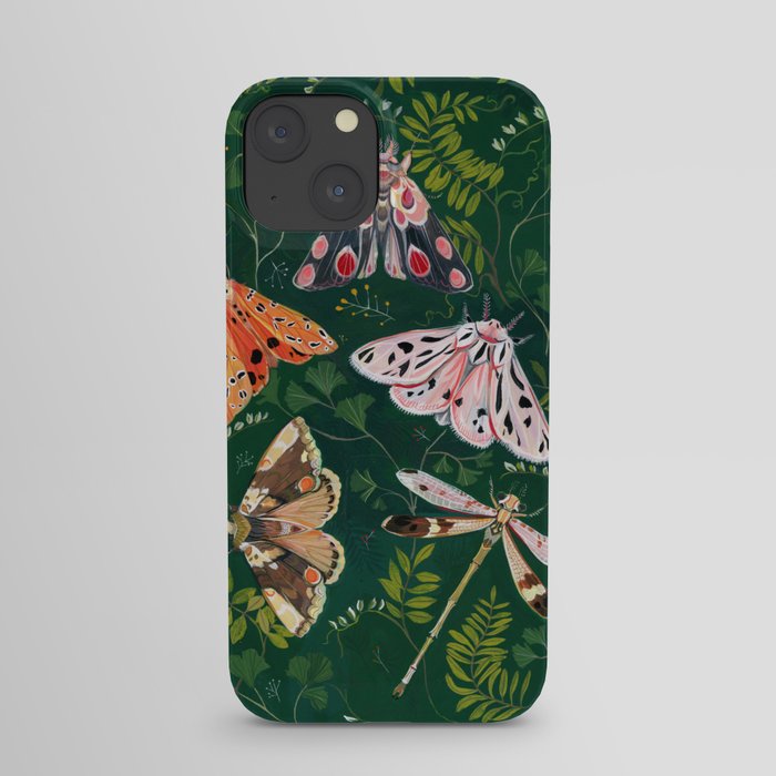 Moths and dragonfly iPhone Case
