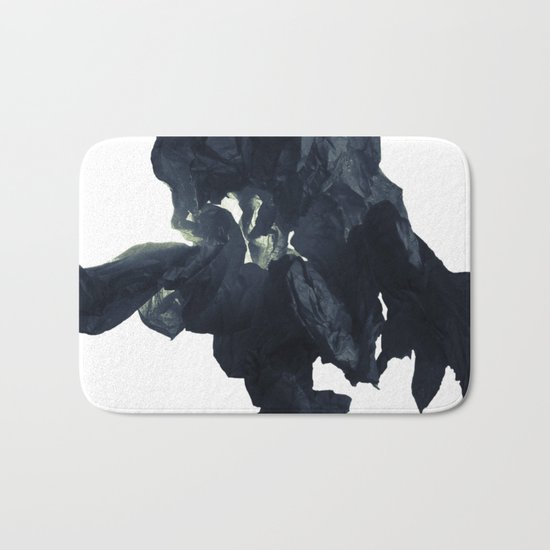 Black paper flower Bath Mat