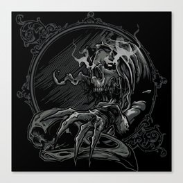 Spooky Skull Evil Illustration Canvas Print