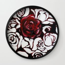 War of Roses Painting Wall Clock