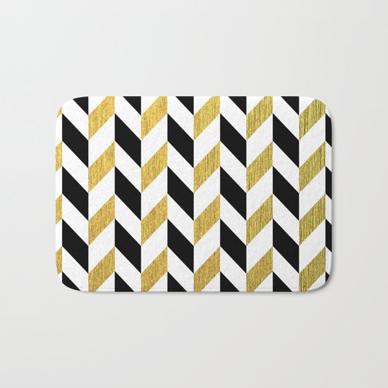 Black and Gold Bath Mat