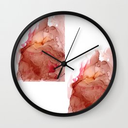 A hot raging red flame with small voluminous curls in the center Wall Clock