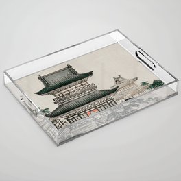 Traditional Japanese Castle Japanese Landscape Acrylic Tray
