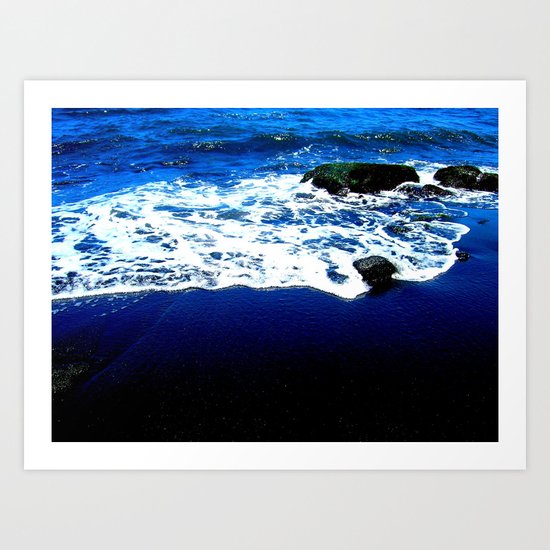 Black Sand Beach Art Print