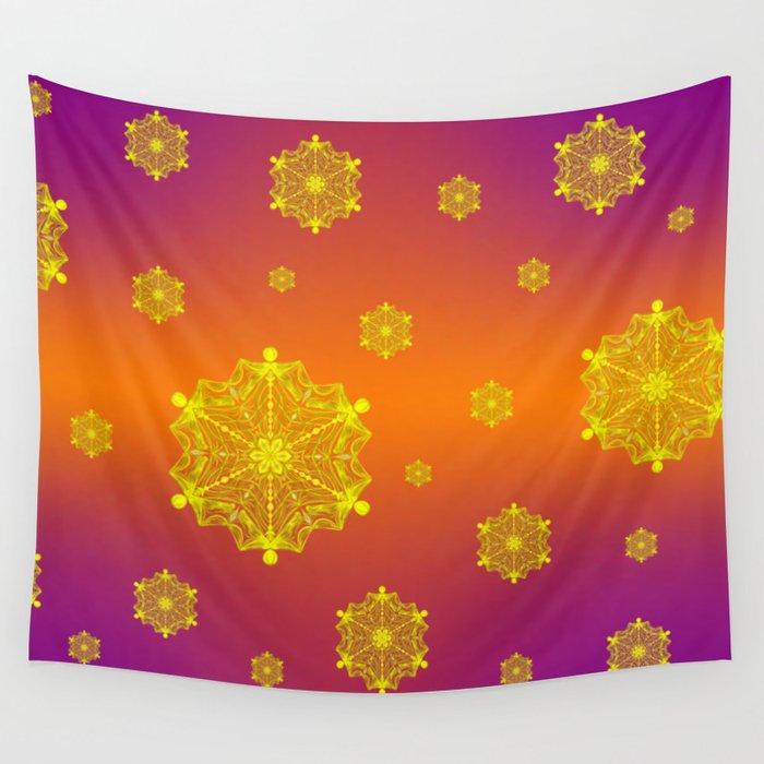Snowflake Sunset Wall Tapestry